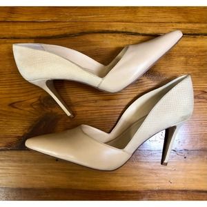 Vince Camuto Airmosah Pump Beige Leather Heels Sz 11